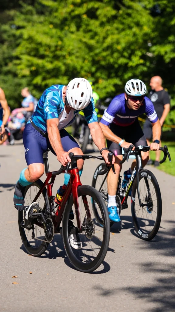 Závodníci během cyklistické části MČR v duatlonu 2026 v Žamberku